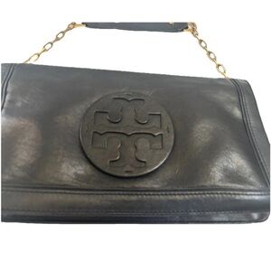 Tory Burch Handbag Purse Black Leather ShoulderBag Clutch